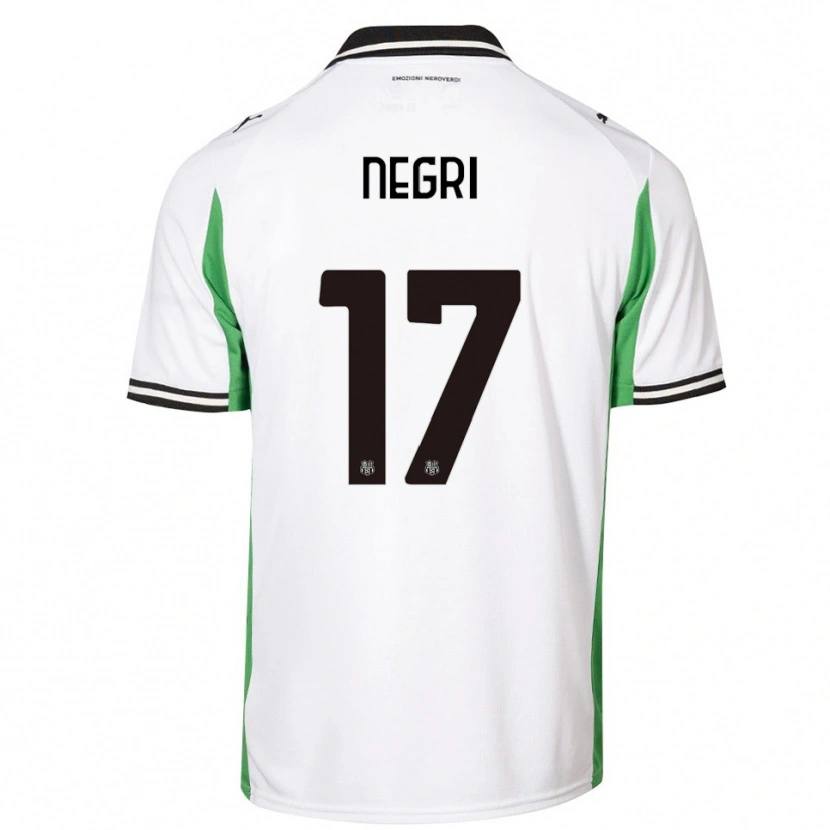 Danxen Kinder Gabriele Negri #17 Weiß Grün Schwarz Auswärtstrikot Trikot 2025/26 T-Shirt Österreich