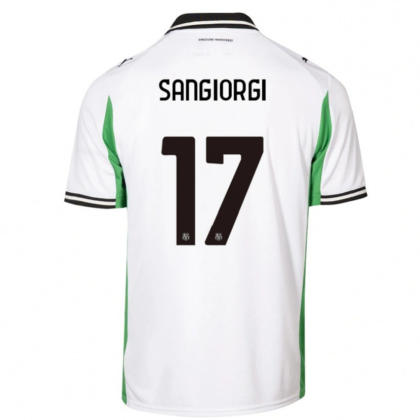 Danxen Kinder Federico Sangiorgi #17 Weiß Grün Schwarz Auswärtstrikot Trikot 2025/26 T-Shirt Österreich