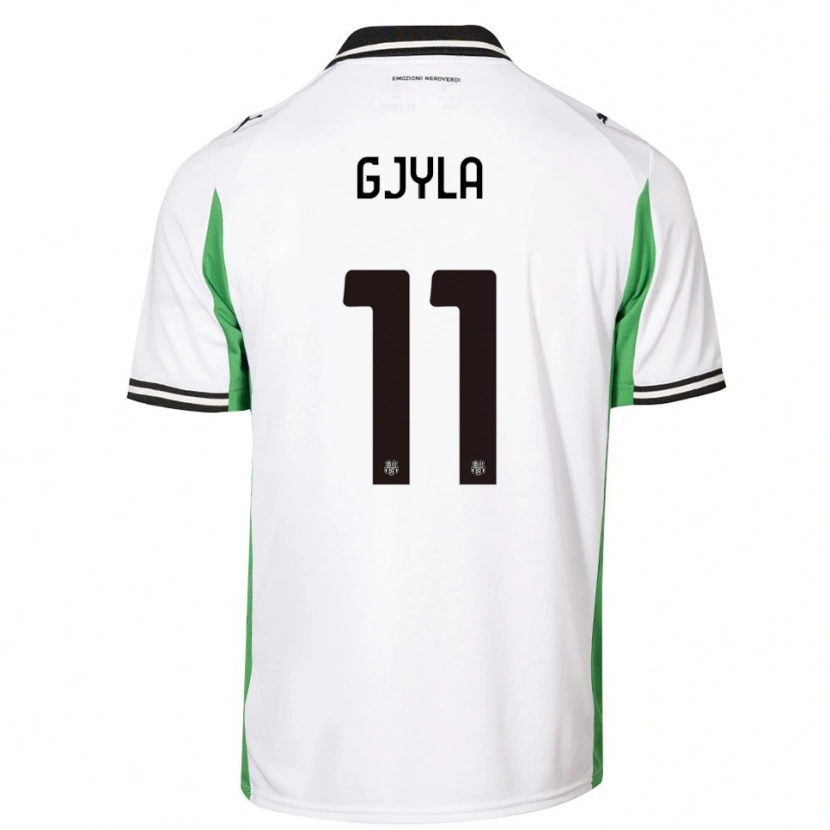 Danxen Kinder Briajan Gjyla #11 Weiß Grün Schwarz Auswärtstrikot Trikot 2025/26 T-Shirt Österreich