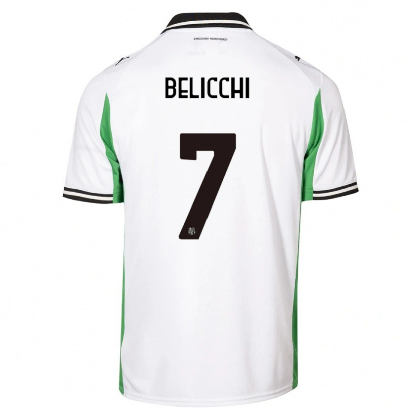 Danxen Kinder Gianmarco Belicchi #7 Weiß Grün Schwarz Auswärtstrikot Trikot 2025/26 T-Shirt Österreich