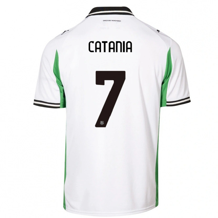 Danxen Kinder Nicolò Catania #7 Weiß Grün Schwarz Auswärtstrikot Trikot 2025/26 T-Shirt Österreich