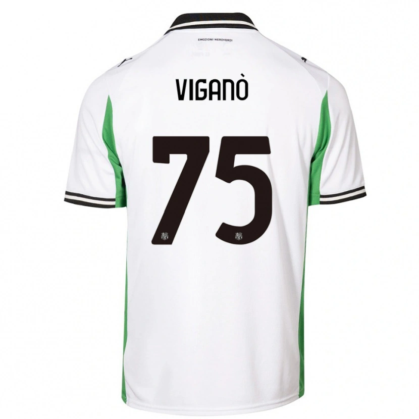 Danxen Kinder Lorenzo Viganò #75 Weiß Grün Schwarz Auswärtstrikot Trikot 2025/26 T-Shirt Österreich