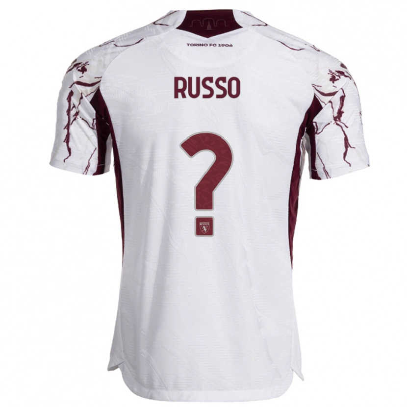 Danxen Kinder Lorenzo Russo #0 Weiß Burgunderrot Auswärtstrikot Trikot 2025/26 T-Shirt Österreich