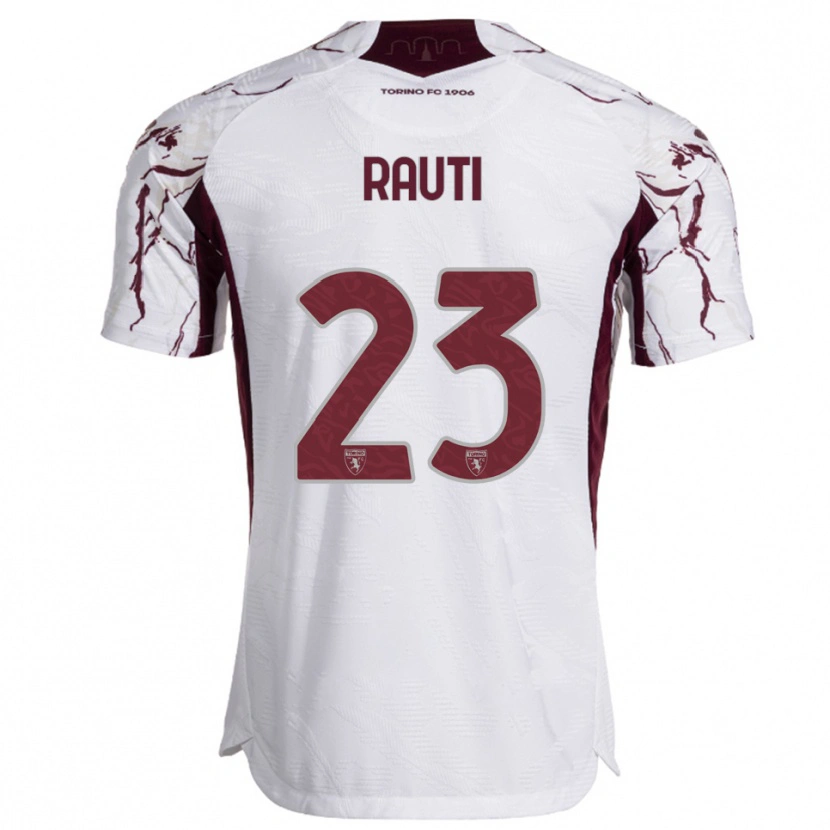 Danxen Kinder Nicola Rauti #23 Weiß Burgunderrot Auswärtstrikot Trikot 2025/26 T-Shirt Österreich
