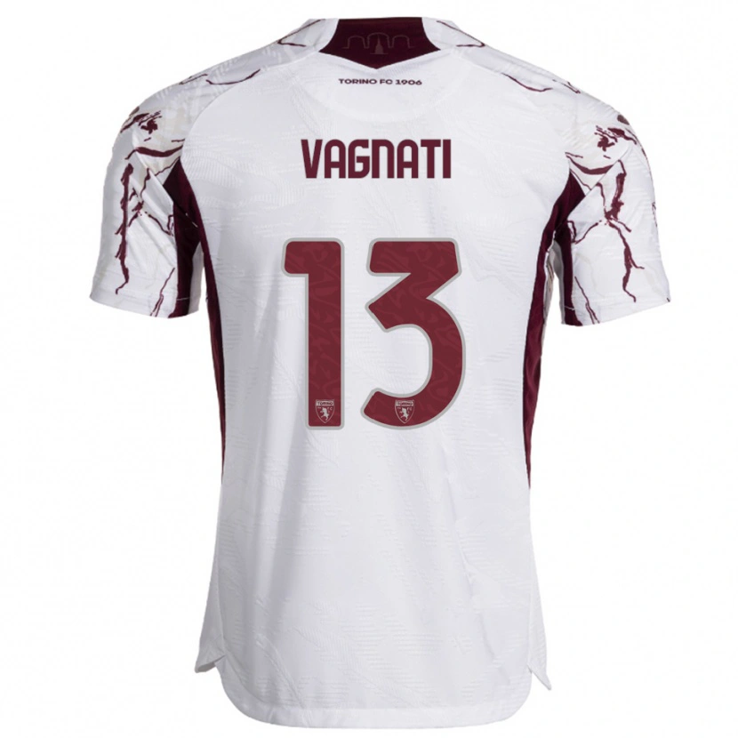 Danxen Kinder Manuel Vagnati #13 Weiß Burgunderrot Auswärtstrikot Trikot 2025/26 T-Shirt Österreich