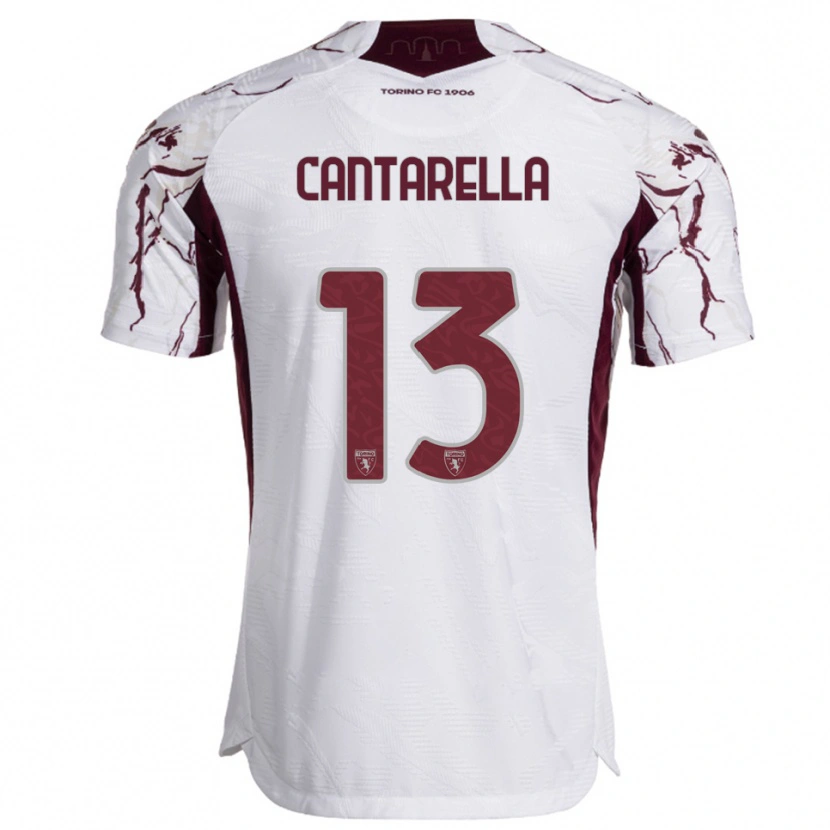 Danxen Kinder Luca Cantarella #13 Weiß Burgunderrot Auswärtstrikot Trikot 2025/26 T-Shirt Österreich