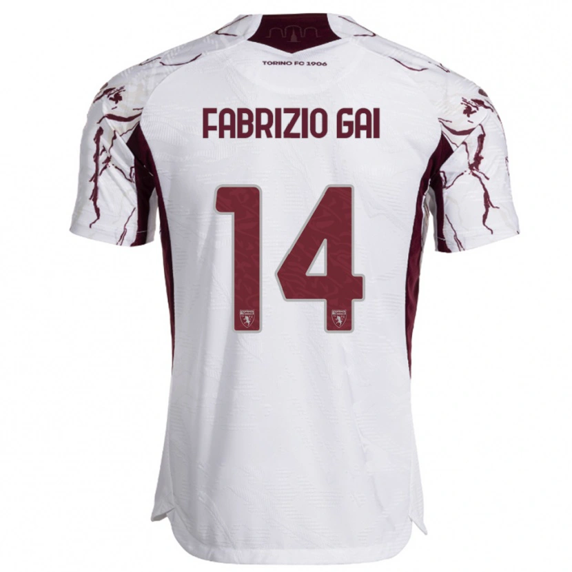 Danxen Kinder Fabrizio Gai #14 Weiß Burgunderrot Auswärtstrikot Trikot 2025/26 T-Shirt Österreich