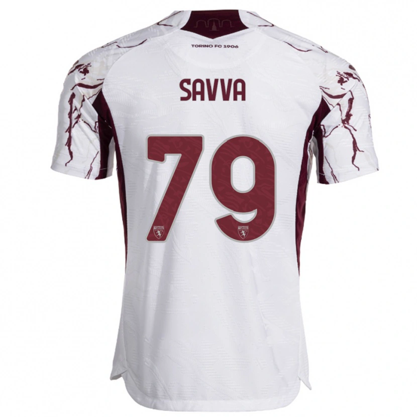 Danxen Kinder Zanos Savva #79 Weiß Burgunderrot Auswärtstrikot Trikot 2025/26 T-Shirt Österreich