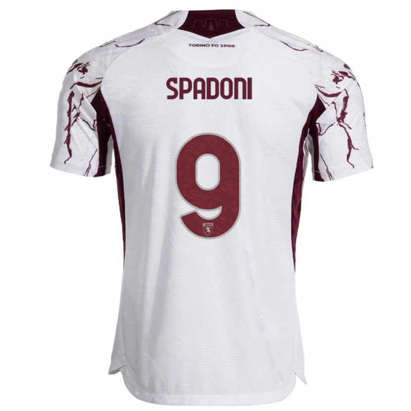 Danxen Kinder Arthur Spadoni #9 Weiß Burgunderrot Auswärtstrikot Trikot 2025/26 T-Shirt Österreich