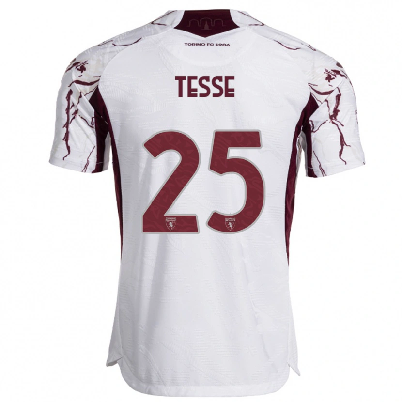 Danxen Kinder Manuela Tesse #25 Weiß Burgunderrot Auswärtstrikot Trikot 2025/26 T-Shirt Österreich