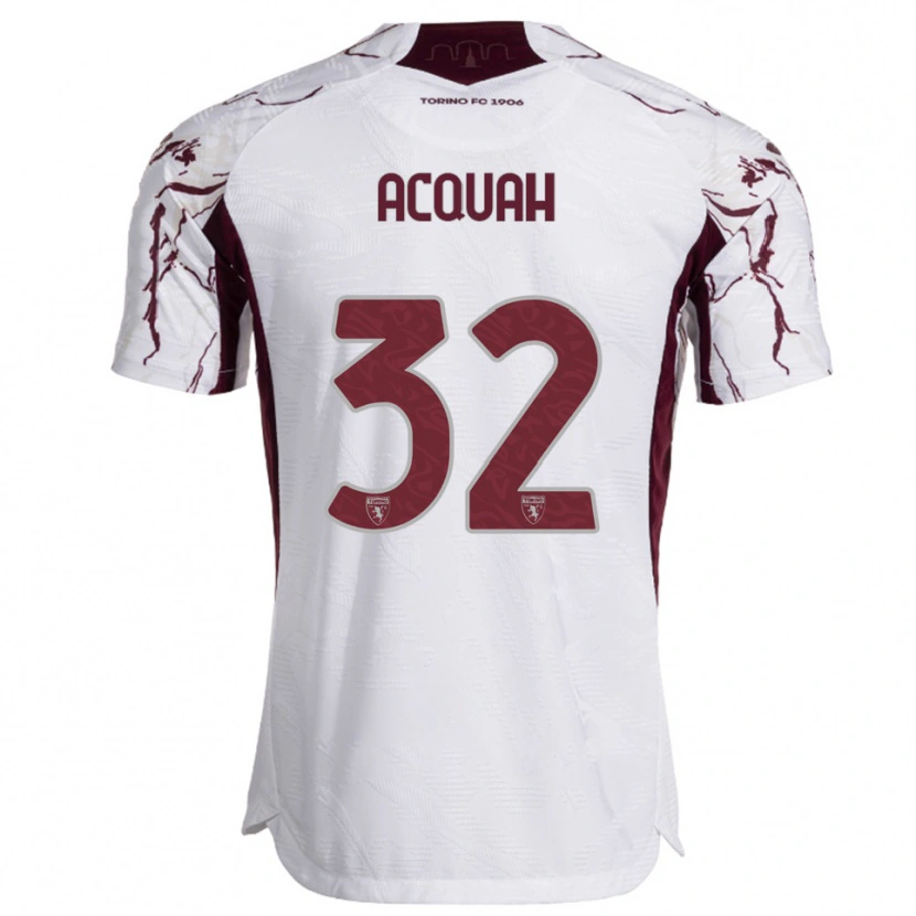 Danxen Kinder Wisdom Acquah #32 Weiß Burgunderrot Auswärtstrikot Trikot 2025/26 T-Shirt Österreich