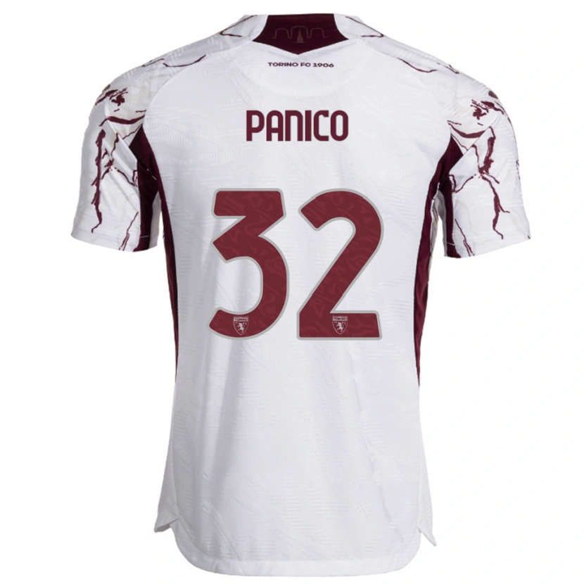 Danxen Kinder Patrizia Panico #32 Weiß Burgunderrot Auswärtstrikot Trikot 2025/26 T-Shirt Österreich