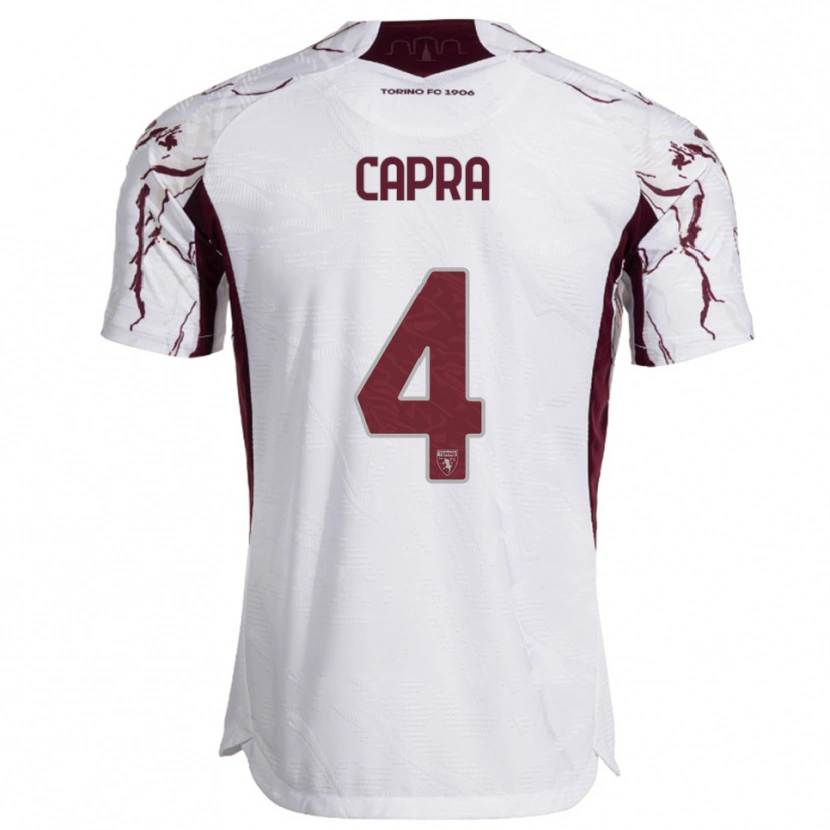 Danxen Kinder Valentina Capra #4 Weiß Burgunderrot Auswärtstrikot Trikot 2025/26 T-Shirt Österreich