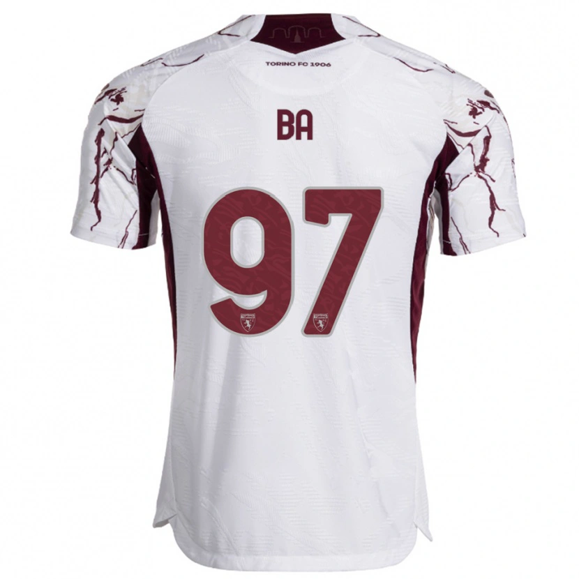 Danxen Kinder El-Hadji Ba #97 Weiß Burgunderrot Auswärtstrikot Trikot 2025/26 T-Shirt Österreich