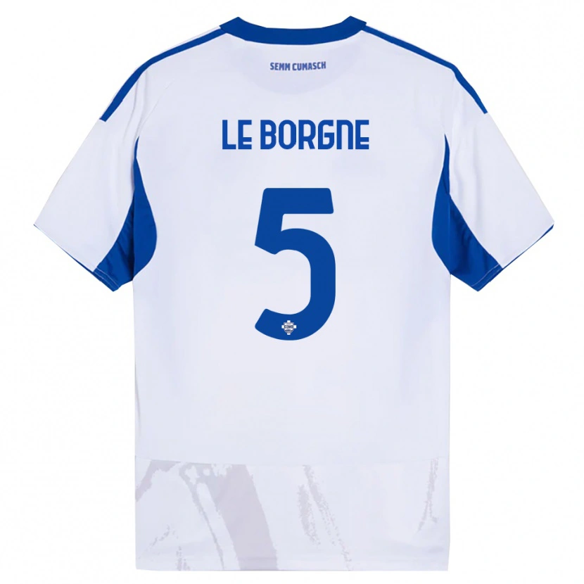 Danxen Kinder Andréa Le Borgne #5 Weiß Blau Auswärtstrikot Trikot 2025/26 T-Shirt Österreich