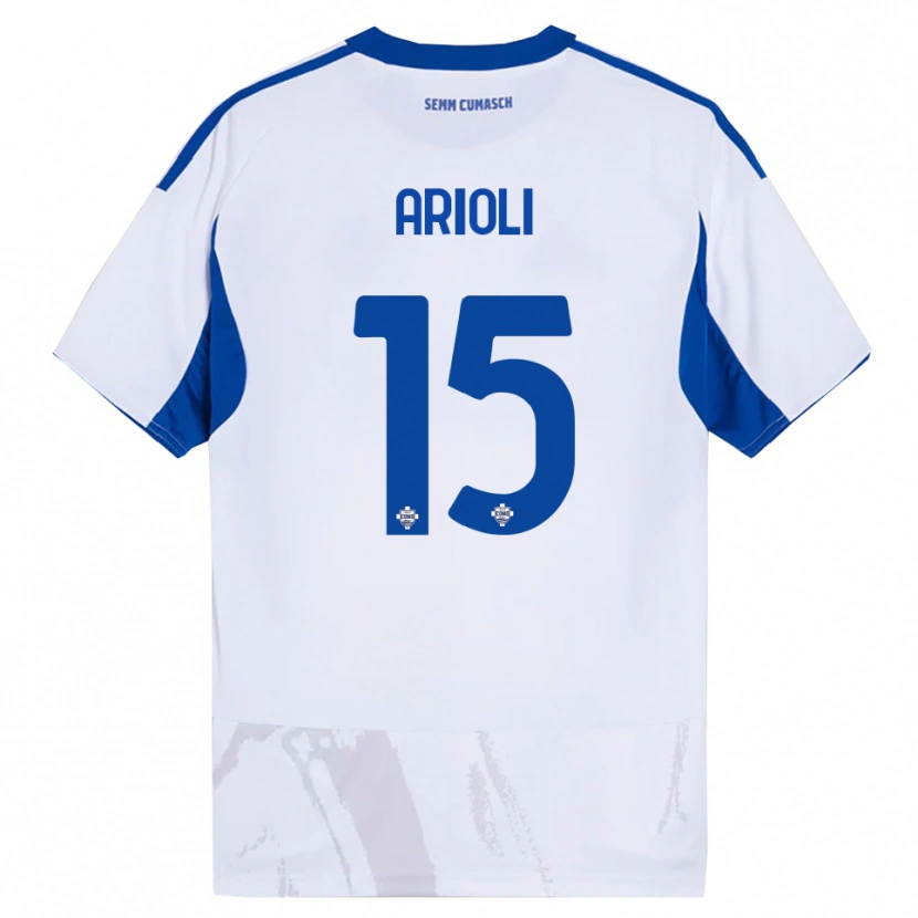 Danxen Kinder Mattia Arioli #15 Weiß Blau Auswärtstrikot Trikot 2025/26 T-Shirt Österreich
