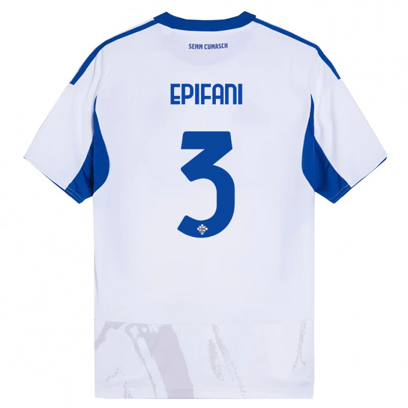 Danxen Kinder Lorenzo Epifani #3 Weiß Blau Auswärtstrikot Trikot 2025/26 T-Shirt Österreich