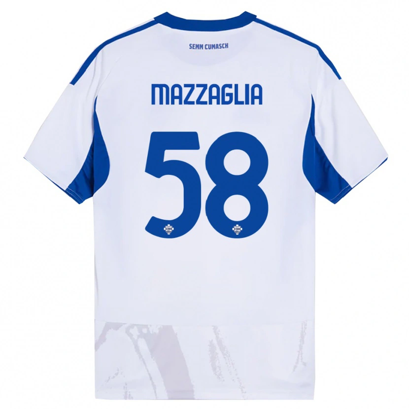 Danxen Kinder Giuseppe Mazzaglia #58 Weiß Blau Auswärtstrikot Trikot 2025/26 T-Shirt Österreich