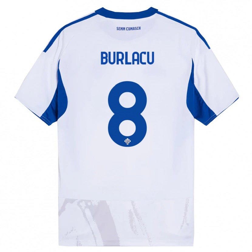 Danxen Kinder Sebastian Burlacu #8 Weiß Blau Auswärtstrikot Trikot 2025/26 T-Shirt Österreich