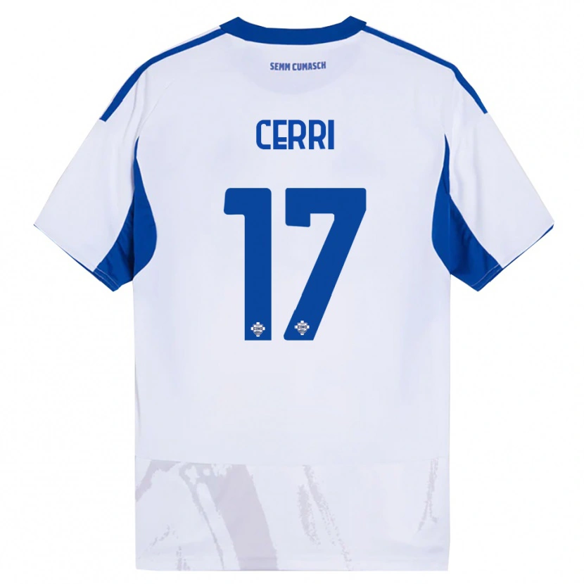 Danxen Kinder Alberto Cerri #17 Weiß Blau Auswärtstrikot Trikot 2025/26 T-Shirt Österreich