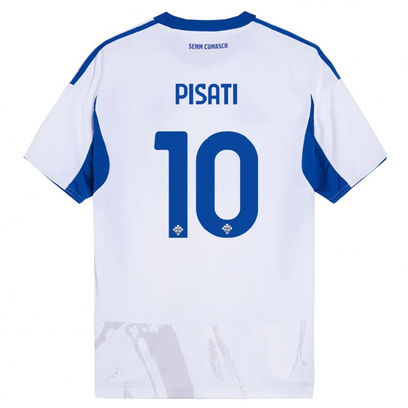 Danxen Kinder Samuele Pisati #10 Weiß Blau Auswärtstrikot Trikot 2025/26 T-Shirt Österreich