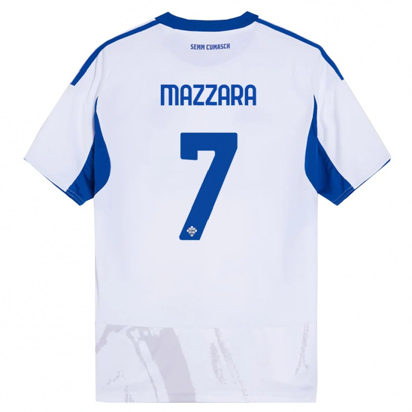 Danxen Kinder Cristian Mazzara #7 Weiß Blau Auswärtstrikot Trikot 2025/26 T-Shirt Österreich