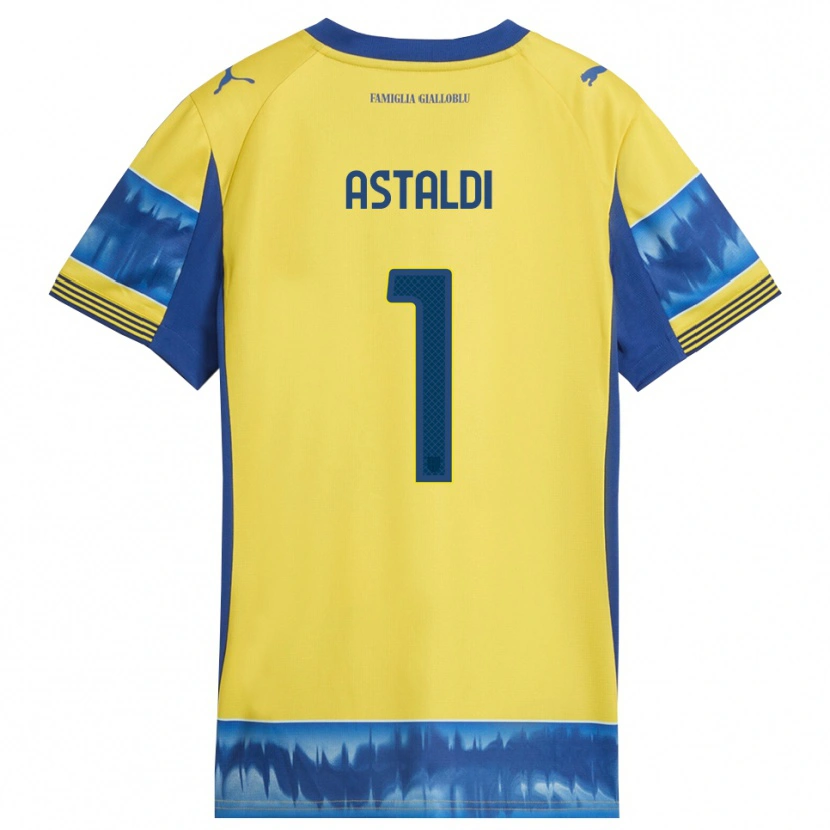 Danxen Kinder Gianluca Astaldi #1 Gelb Blau Auswärtstrikot Trikot 2025/26 T-Shirt Österreich