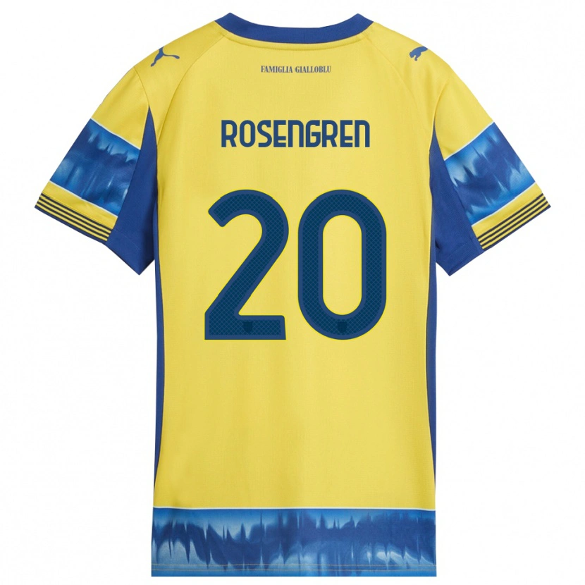 Danxen Kinder Lukas Rosengren #20 Gelb Blau Auswärtstrikot Trikot 2025/26 T-Shirt Österreich