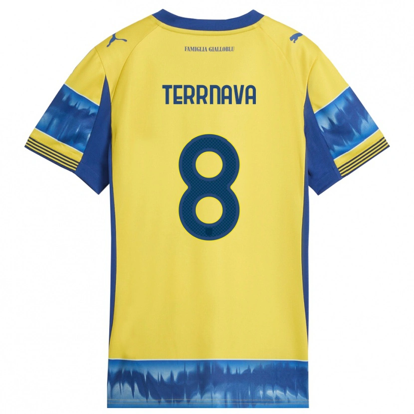 Danxen Kinder Dren Terrnava #8 Gelb Blau Auswärtstrikot Trikot 2025/26 T-Shirt Österreich