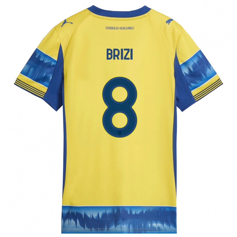 Danxen Kinder Andrea Brizi #8 Gelb Blau Auswärtstrikot Trikot 2025/26 T-Shirt Österreich