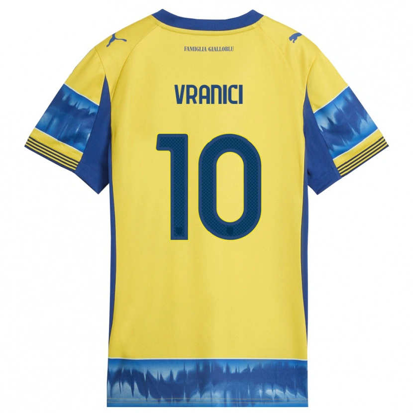 Danxen Kinder Dean Vranici #10 Gelb Blau Auswärtstrikot Trikot 2025/26 T-Shirt Österreich