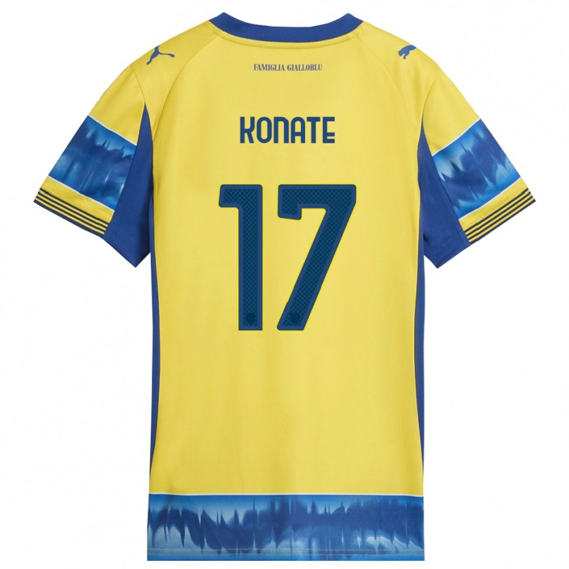 Danxen Kinder Abdou-Salam Konate #17 Gelb Blau Auswärtstrikot Trikot 2025/26 T-Shirt Österreich