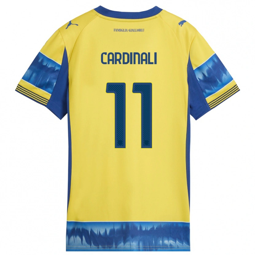 Danxen Kinder Alessandro Cardinali #11 Gelb Blau Auswärtstrikot Trikot 2025/26 T-Shirt Österreich
