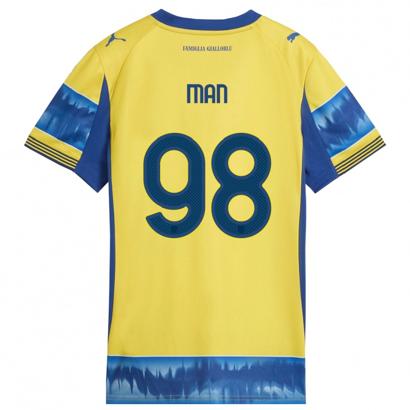 Danxen Kinder Dennis Man #98 Gelb Blau Auswärtstrikot Trikot 2025/26 T-Shirt Österreich