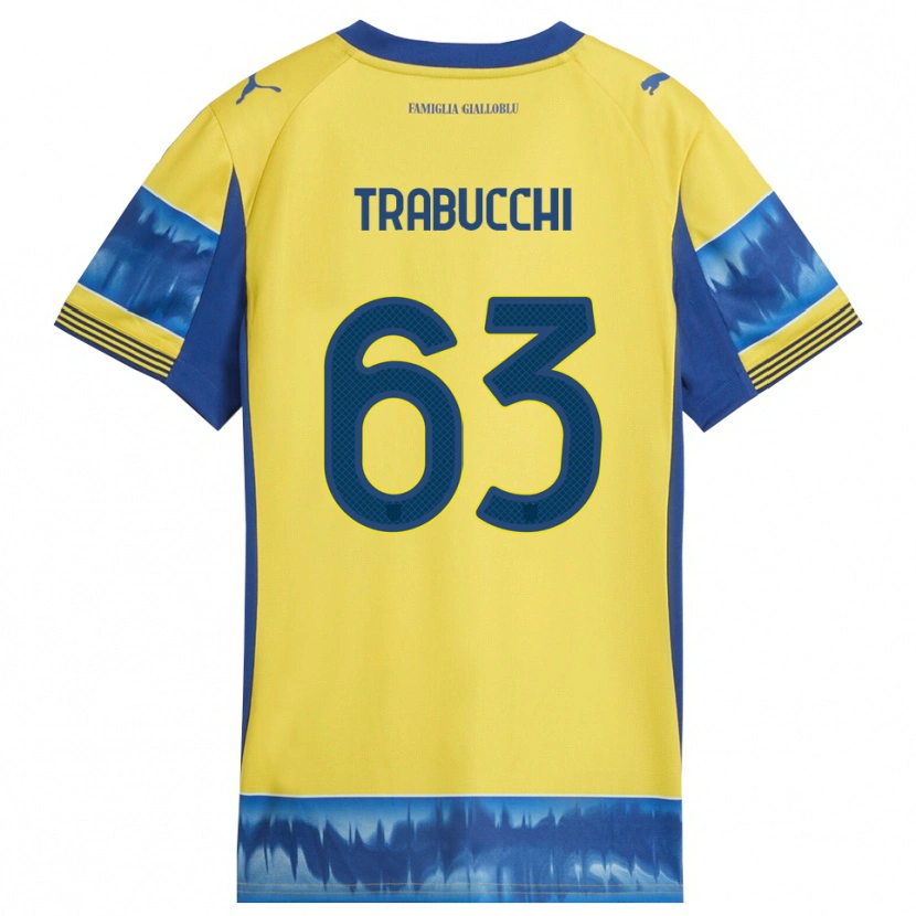 Danxen Kinder Nicolas Trabucchi #63 Gelb Blau Auswärtstrikot Trikot 2025/26 T-Shirt Österreich