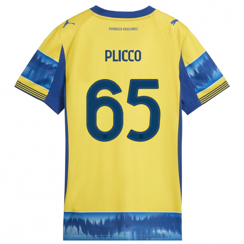 Danxen Kinder Elia Plicco #65 Gelb Blau Auswärtstrikot Trikot 2025/26 T-Shirt Österreich