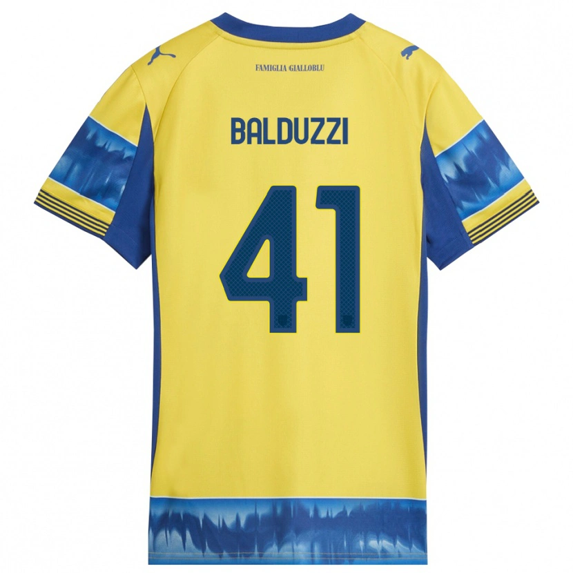 Danxen Kinder Davide Balduzzi #41 Gelb Blau Auswärtstrikot Trikot 2025/26 T-Shirt Österreich