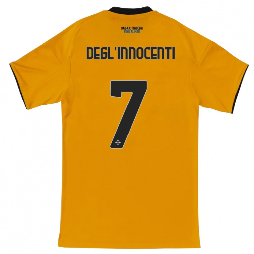 Danxen Kinder Tommaso Degl'innocenti #7 Orange Blau Auswärtstrikot Trikot 2025/26 T-Shirt Österreich