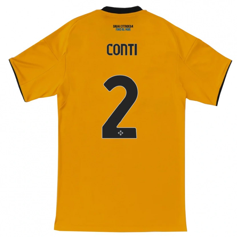 Danxen Kinder Niccolò Conti #2 Orange Blau Auswärtstrikot Trikot 2025/26 T-Shirt Österreich