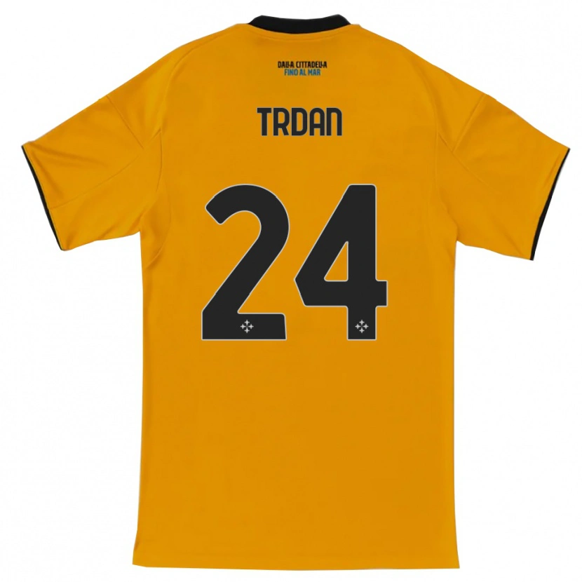 Danxen Kinder Miha Trdan #24 Orange Blau Auswärtstrikot Trikot 2025/26 T-Shirt Österreich