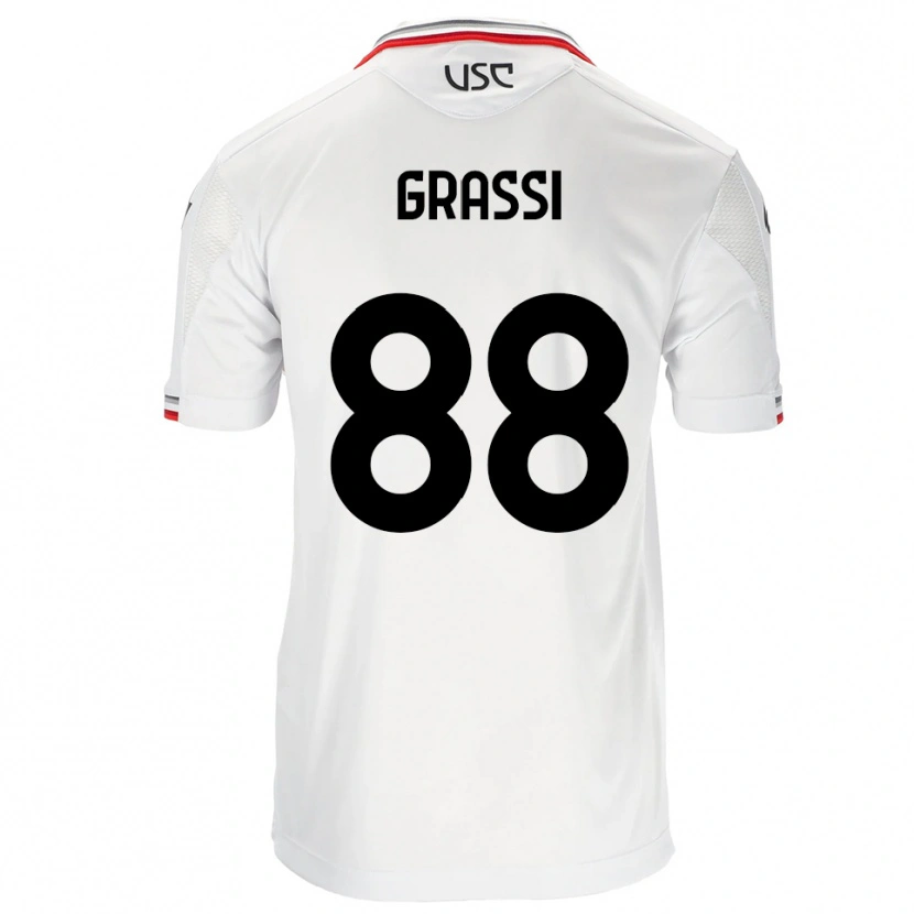 Danxen Kinder Alberto Grassi #88 Weiß Rot Auswärtstrikot Trikot 2025/26 T-Shirt Österreich