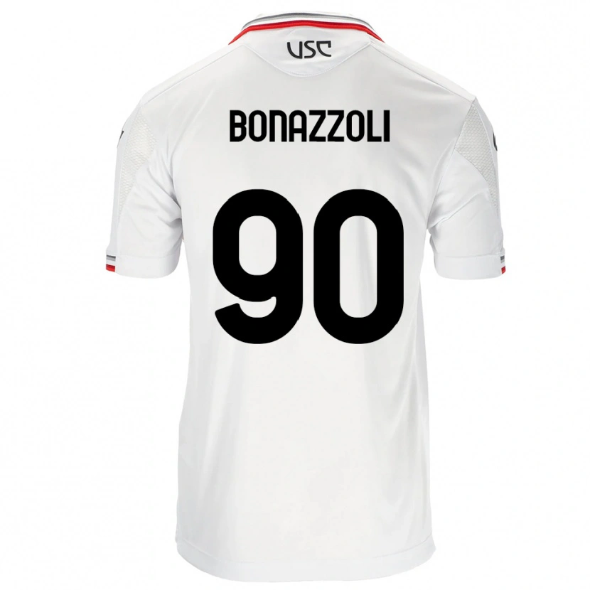 Danxen Kinder Federico Bonazzoli #90 Weiß Rot Auswärtstrikot Trikot 2025/26 T-Shirt Österreich