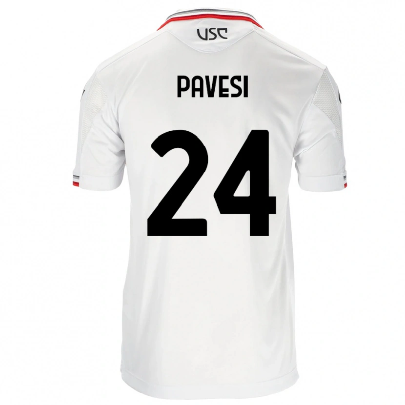 Danxen Kinder Davide Pavesi #24 Weiß Rot Auswärtstrikot Trikot 2025/26 T-Shirt Österreich