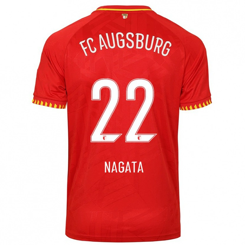 Danxen Kinder Ryoji Nagata #22 Rot Gelb Auswärtstrikot Trikot 2025/26 T-Shirt Österreich