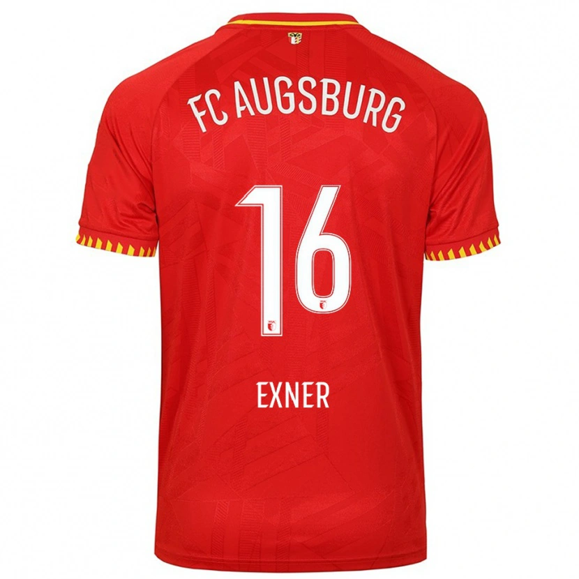 Danxen Kinder Ben Exner #16 Rot Gelb Auswärtstrikot Trikot 2025/26 T-Shirt Österreich