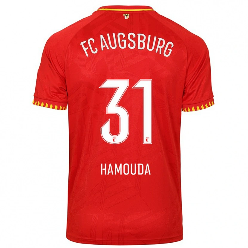 Danxen Kinder Hania Hamouda #31 Rot Gelb Auswärtstrikot Trikot 2025/26 T-Shirt Österreich