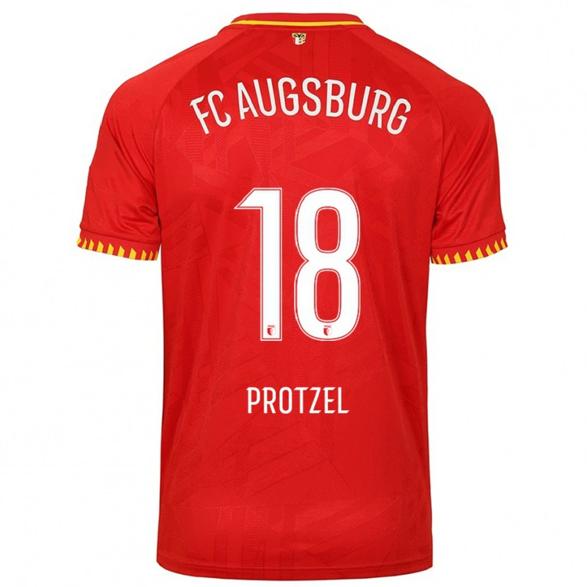 Danxen Kinder Ann-Sophie Protzel #18 Rot Gelb Auswärtstrikot Trikot 2025/26 T-Shirt Österreich