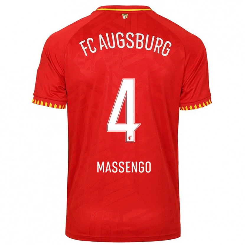 Danxen Kinder Han-Noah Massengo #4 Rot Gelb Auswärtstrikot Trikot 2025/26 T-Shirt Österreich