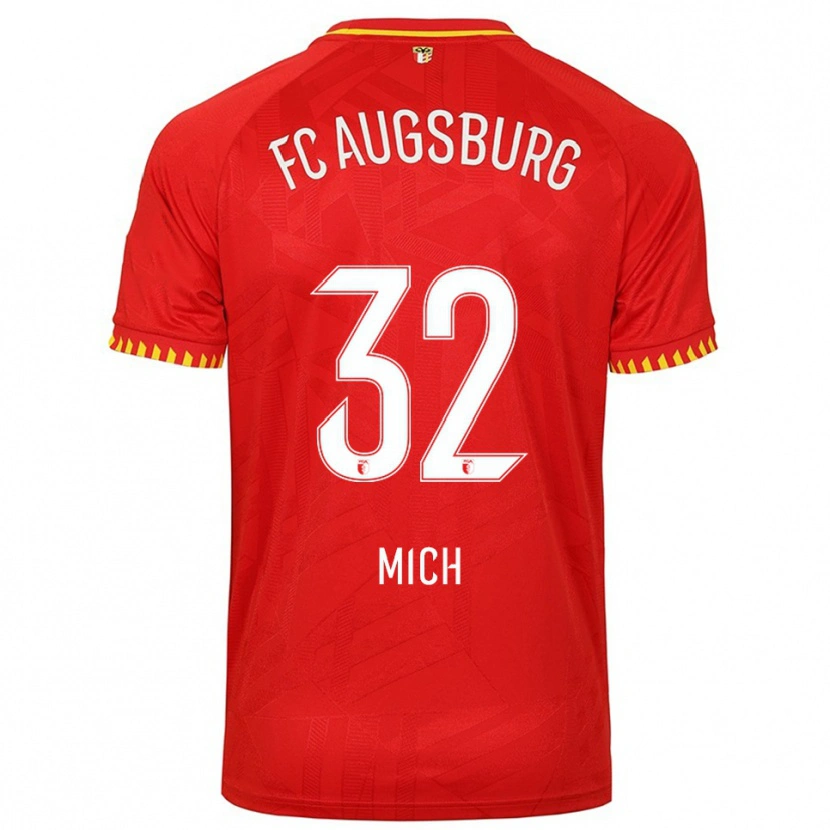 Danxen Kinder Fabian Mich #32 Rot Gelb Auswärtstrikot Trikot 2025/26 T-Shirt Österreich