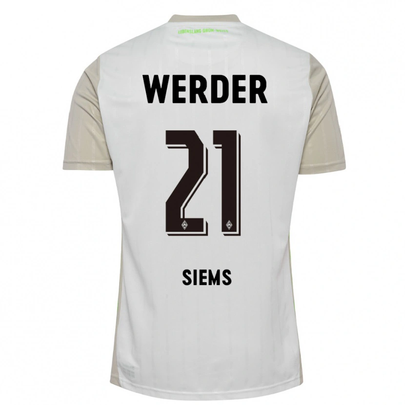Danxen Kinder Caroline Siems #21 Weiß Schwarz Auswärtstrikot Trikot 2025/26 T-Shirt Österreich